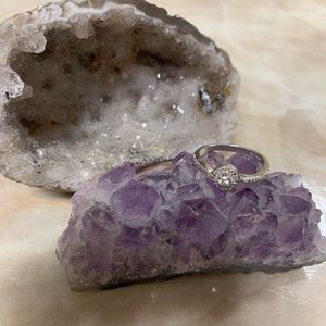 Sold /Sterling silver ring with diamonds/ sold